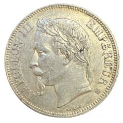 5 Francs Napoléon III - 1869 BB Strasbourg - Tête laurée - TTB