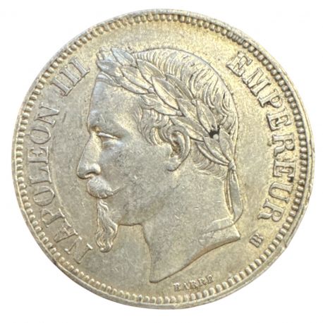 5 Francs Napoléon III - 1869 BB Strasbourg - Tête laurée - TTB