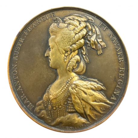 Médaille - Marie Antoinette et Louis XVI - bronze - 72mm - TTB