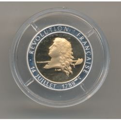 Médaille Or et Argent - Bicentenaire Révolution Française - La liberté de Galle - 50.000 ex - sans écrin ni certificat - FDC