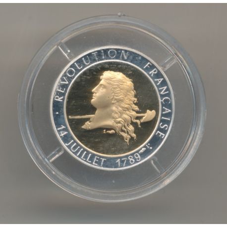 Médaille Or et Argent - Bicentenaire Révolution Française - La liberté de Galle - 50.000 ex - sans écrin ni certificat - FDC