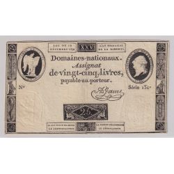 Assignat - 25 Livres - 16.12.1791 - TTB+