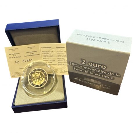 2€ France 2011 - 30e anniversaire Fête de la musique - Belle épreuve
