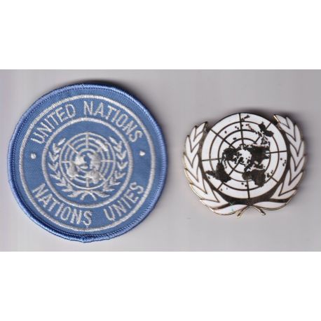 Insigne de Béret ONU + Badge tissu 