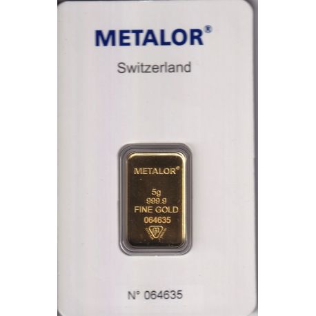 Lingotin 5g Or - 0,999 - Metalor