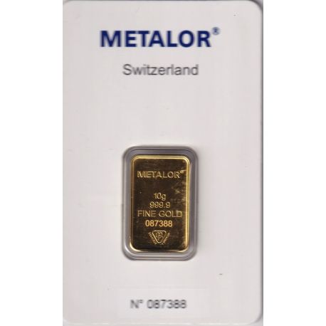 Lingotin 10g Or - 0,999 - Metalor