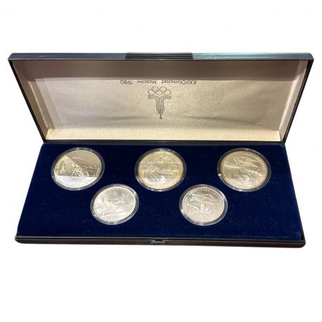 Russie - Coffret 5 monnaies 1978 Argent - Jeux Olympique Moscou 1980 - FDC