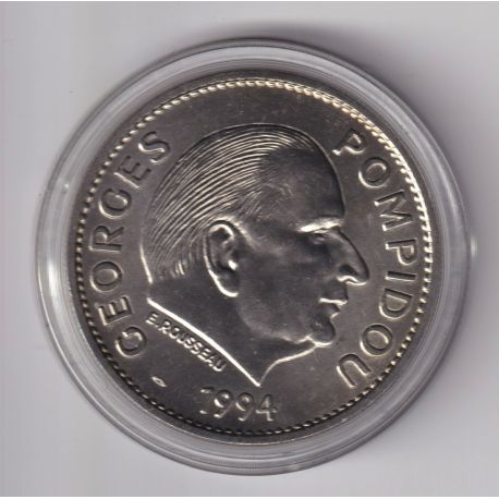 Médaille - Georges Pompidou - Président de la République - 1994 - portrait sur la droite - 
