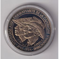 Médaille - Hommage combattants campagne d'Indochine - 1945-1954 - cupronickel - 41mm
