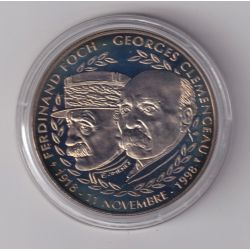 Médaille - Foch et Clémenceau - 1918-1998 - WWI - cupronickel - 41mm