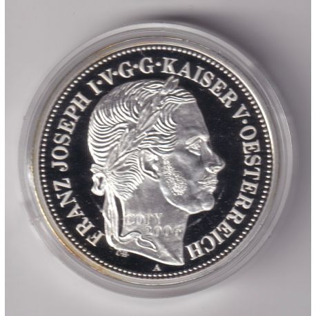 Médaille - Réplique Double vereins thaler 1857 - cuivre argenté - 40mm - flan bruni