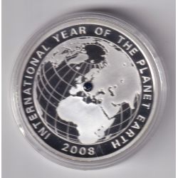 Médaille - Année internationale de la terre - 2008 - cuivre argenté - Flan bruni