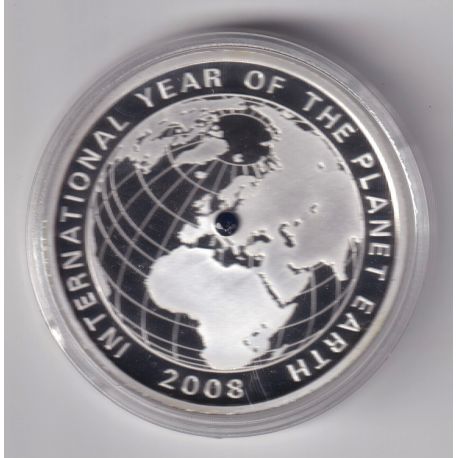 Médaille - Année internationale de la terre - 2008 - cuivre argenté - Flan bruni