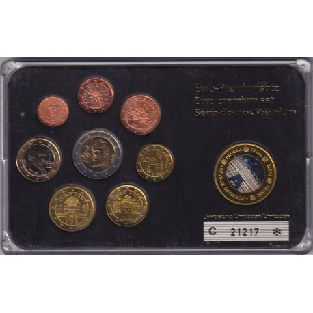 Autriche - Coffret 8 Monnaies - 1 Cent à 2 euro - années mélangées + 1 Euro essai 1997