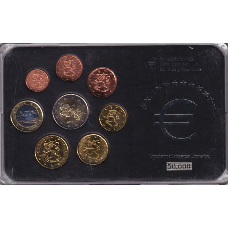 Finlande - Coffret 8 Monnaies - 1 Cent à 2 euro - années mélangées -  50.000 ex