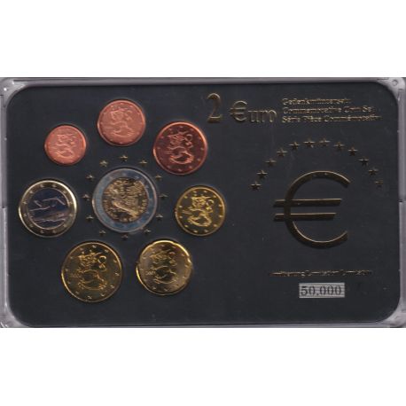 Finlande - Coffret 8 Monnaies - 1 Cent à 2 euro - années mélangées - comprenant 2€ commemo 2005 - 50.000 ex