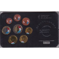 Luxembourg - Série 8 monnaies - 1 Cent à 2 Euro colorées - années mélangées - 50.000 ex