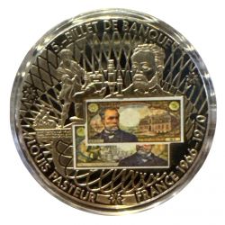 Médaille - 5 Francs pasteur - En mémoire d'une monnaie - maillechort - 50mm - Flan bruni