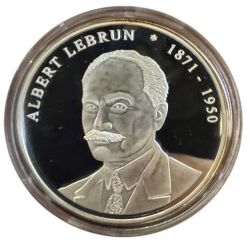 Médaille - Albert Lebrun - 1871-1950 - Président de la République - cuivre argenté - Flan bruni