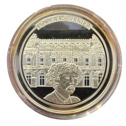 Médaille - L'opéra Garnier - Monuments de Paris - cuivre argenté - 40mm - Flan bruni