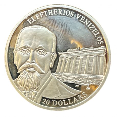 Libéria - 20 Dollars 2002 - Eleftherios Venizelos - argent BE
