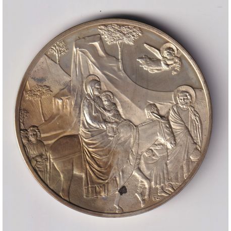 Médaille - La fuite en Égypte - 1304-1312 - Giotto - Les 100 plus grands chefs-d'oeuvre - argent 65g 0,800 - 50,5mm - SUP