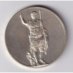 Médaille - Auguste de Prima Porta - 20 av JC - Romain - Les 100 plus grands chefs-d'oeuvre - argent 65g 0,800 - 50,5mm - SUP