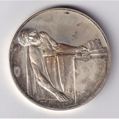 Médaille - La mort de Marat - 1793 - Jacques Louis David - Les 100 plus grands chefs-d'oeuvre - argent 65g 0,800 - 50,5mm - SUP