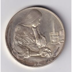 Médaille - La veilleuse - 1630-1635 - Georges de la tour - Les 100 plus grands chefs-d'oeuvre - argent 65g 0,800 - 50,5mm - SUP