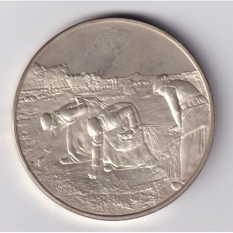Médaille - Les glaneuses - 1857 - jean françois millet - Les 100 plus grands chefs-d'oeuvre - argent 65g 0,800 - 50,5mm - SUP