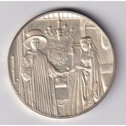 Médaille - Portrait d'arnolfini et sa femme- 1434 - Jan van eyck - Les 100 plus grands chefs-d'oeuvre - argent 65g 0,800 - 50,5m
