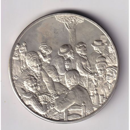 Médaille - Le moulin de la galette - 1876 - pierre auguste Renoir - Les 100 plus grands chefs-d'oeuvre - argent 65g 0,800 - 50,5