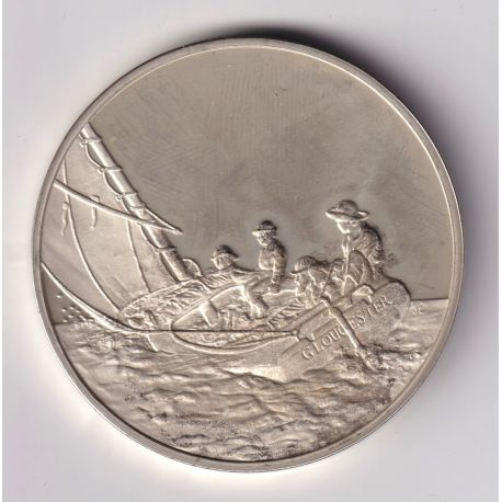 Médaille - La brise de lève - 1876 - Winslow Homer - Les 100 plus grands chefs-d'oeuvre - argent 65g 0,800 - 50,5mm - SUP