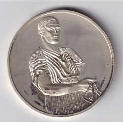 Médaille - L'aurige de Delphes - 470 av JC - Grec - Les 100 plus grands chefs-d'oeuvre - argent 65g 0,800 - 50,5mm - SUP