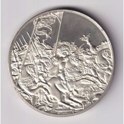 Médaille - La bataille de san romano - 1456-1459 - paolo uccello - Les 100 plus grands chefs-d'oeuvre - argent 65g 0,800 - 50,5m