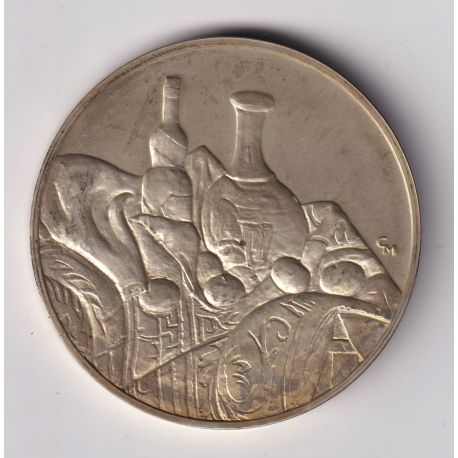 Médaille - Nature morte - 1890 - Paul Cézanne - Les 100 plus grands chefs-d'oeuvre - argent 65g 0,800 - 50,5mm - SUP