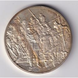 Médaille - La ronde de nuit - 1642 - Rembrandt van rijn - Les 100 plus grands chefs-d'oeuvre - argent 65g 0,800 - 50,5mm - SUP