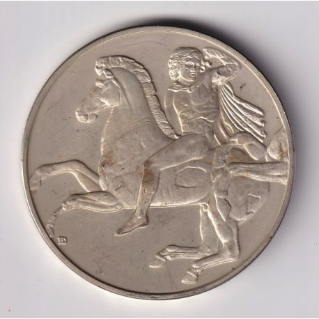 Médaille - Cavalier - 440 av JC - Grec - Les 100 plus grands chefs-d'oeuvre - argent 65g 0,800 - 50,5mm - SUP