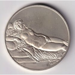 Médaille - La vénus d'Urbain - 1538 - Titien - Les 100 plus grands chefs-d'oeuvre - argent 65g 0,800 - 50,5mm - SUP