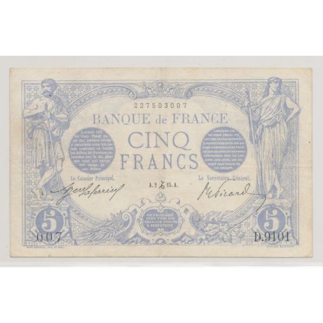 5 Francs Bleu - 2.12.1915