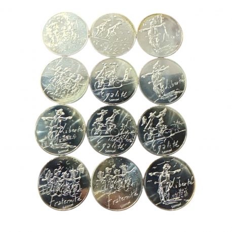 Collection Complète - 12 X 10 euro 2014 - Collection Sempé - argent - SUP