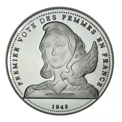 Médaille - Premier vote des femmes en France - 1945 - argent 20g 0,999 