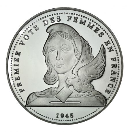 Médaille - Premier vote des femmes en France - 1945 - argent 20g 0,999 