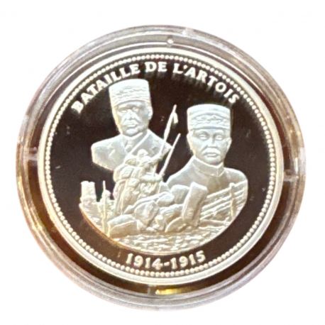 Médaille - Bataille de champagne - 1915 - 100e anniversaire de la grande guerre - argent 20g 0,999