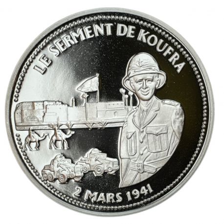 Médaille - Le serment de Koufra - 2 mars 1941 - argent 20g 0,999 