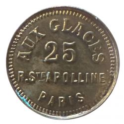 Jeton - Maison close - imitation 20 Francs or génie - aux glaces Paris - SUP