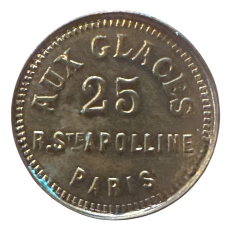 Jeton - Maison close - imitation 20 Francs or génie - aux glaces Paris - SUP