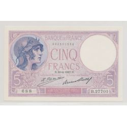5 Francs Violet - 20.04.1927