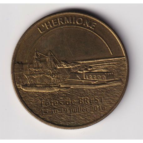 Dept17 - Frégate Hermione - Fêtes de Brest - 2016 - 34mm - Médailles et patrimoine