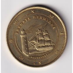 Dept17 - Frégate Hermione - La Fayette - boussole et sans date - 34mm - Médailles et patrimoine
